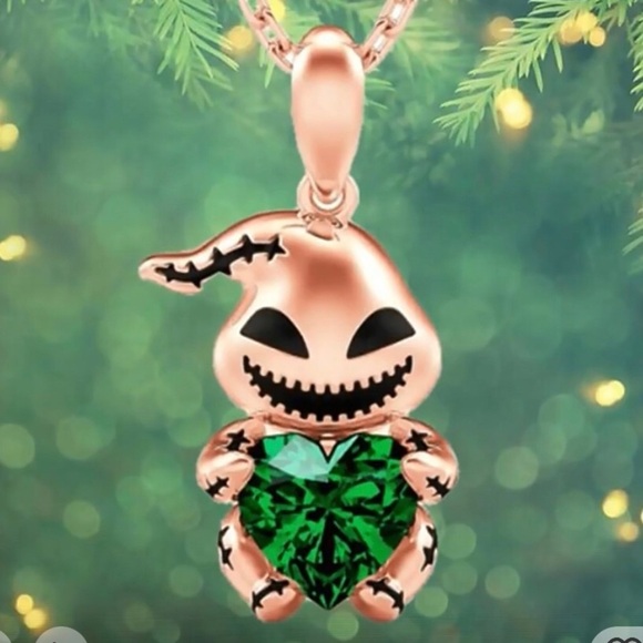 Oogie Boogie necklace nightmare before Christmas NEW green Valentines Gift‎ - Picture 1 of 6